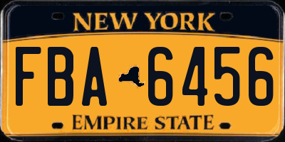NY license plate FBA6456