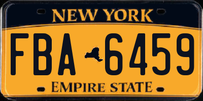 NY license plate FBA6459