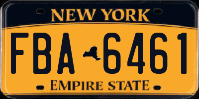 NY license plate FBA6461
