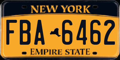 NY license plate FBA6462