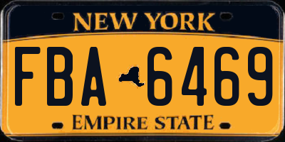 NY license plate FBA6469