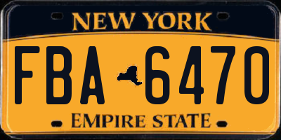 NY license plate FBA6470