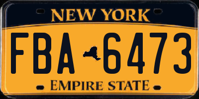 NY license plate FBA6473