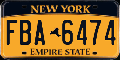 NY license plate FBA6474