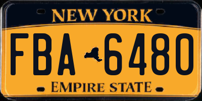 NY license plate FBA6480