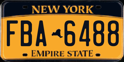 NY license plate FBA6488