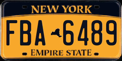 NY license plate FBA6489