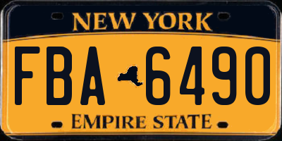NY license plate FBA6490