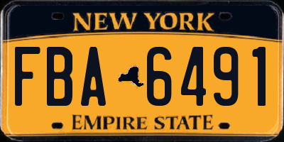 NY license plate FBA6491