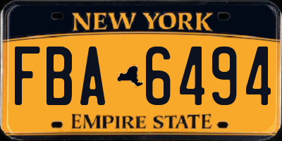 NY license plate FBA6494