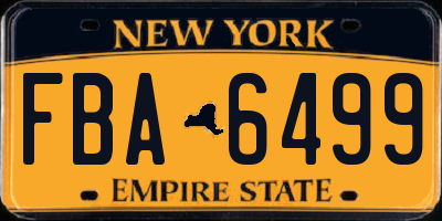 NY license plate FBA6499