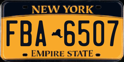 NY license plate FBA6507