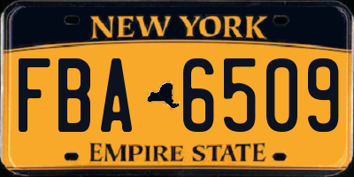 NY license plate FBA6509