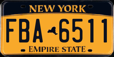 NY license plate FBA6511
