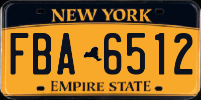 NY license plate FBA6512