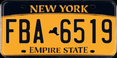 NY license plate FBA6519