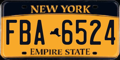 NY license plate FBA6524