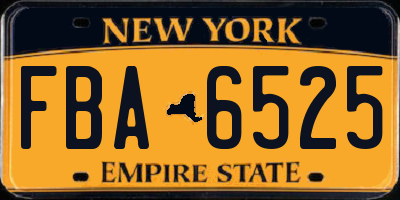 NY license plate FBA6525