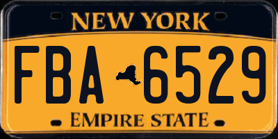 NY license plate FBA6529