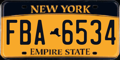 NY license plate FBA6534