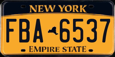 NY license plate FBA6537