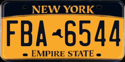 NY license plate FBA6544
