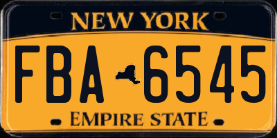 NY license plate FBA6545