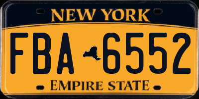 NY license plate FBA6552