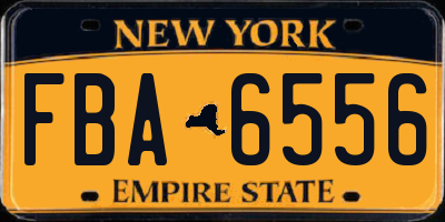 NY license plate FBA6556