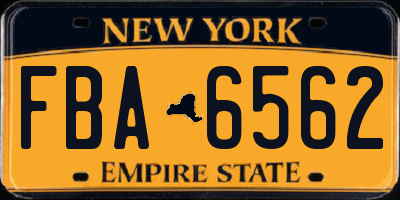 NY license plate FBA6562