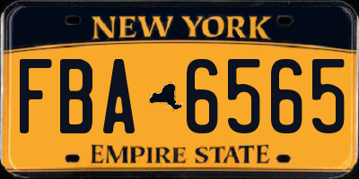 NY license plate FBA6565