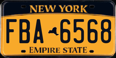 NY license plate FBA6568