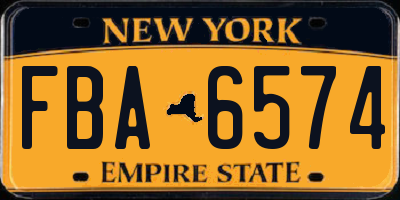 NY license plate FBA6574