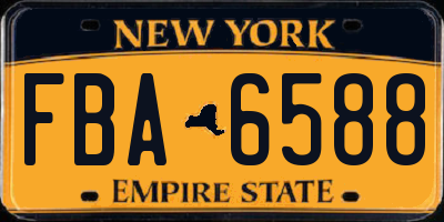 NY license plate FBA6588
