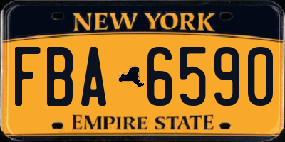 NY license plate FBA6590