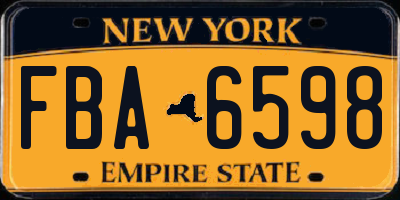 NY license plate FBA6598