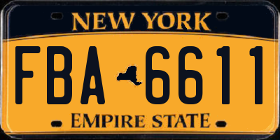 NY license plate FBA6611