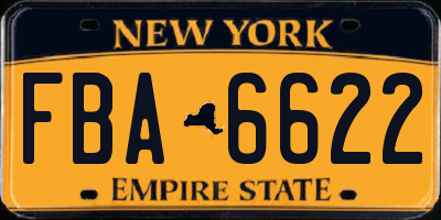 NY license plate FBA6622