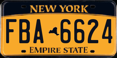 NY license plate FBA6624