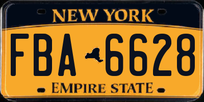 NY license plate FBA6628