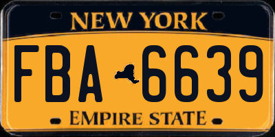 NY license plate FBA6639