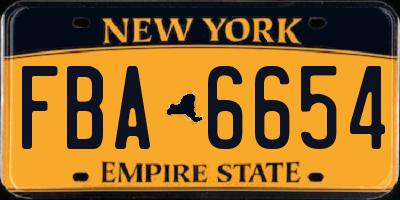 NY license plate FBA6654