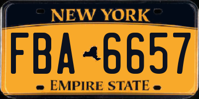 NY license plate FBA6657