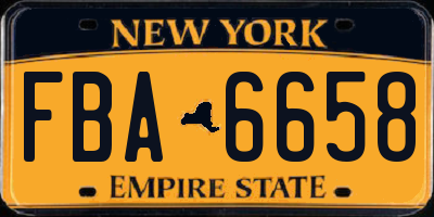 NY license plate FBA6658