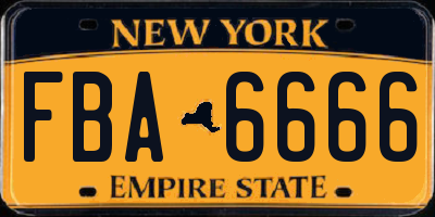 NY license plate FBA6666
