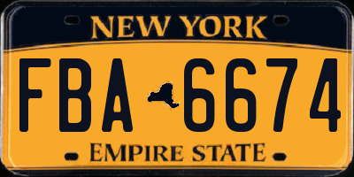 NY license plate FBA6674