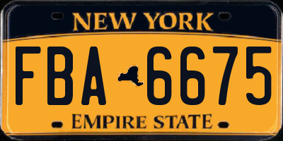 NY license plate FBA6675