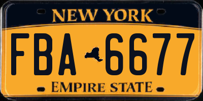 NY license plate FBA6677