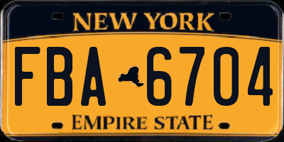 NY license plate FBA6704
