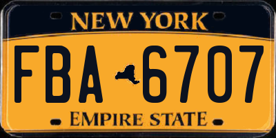 NY license plate FBA6707